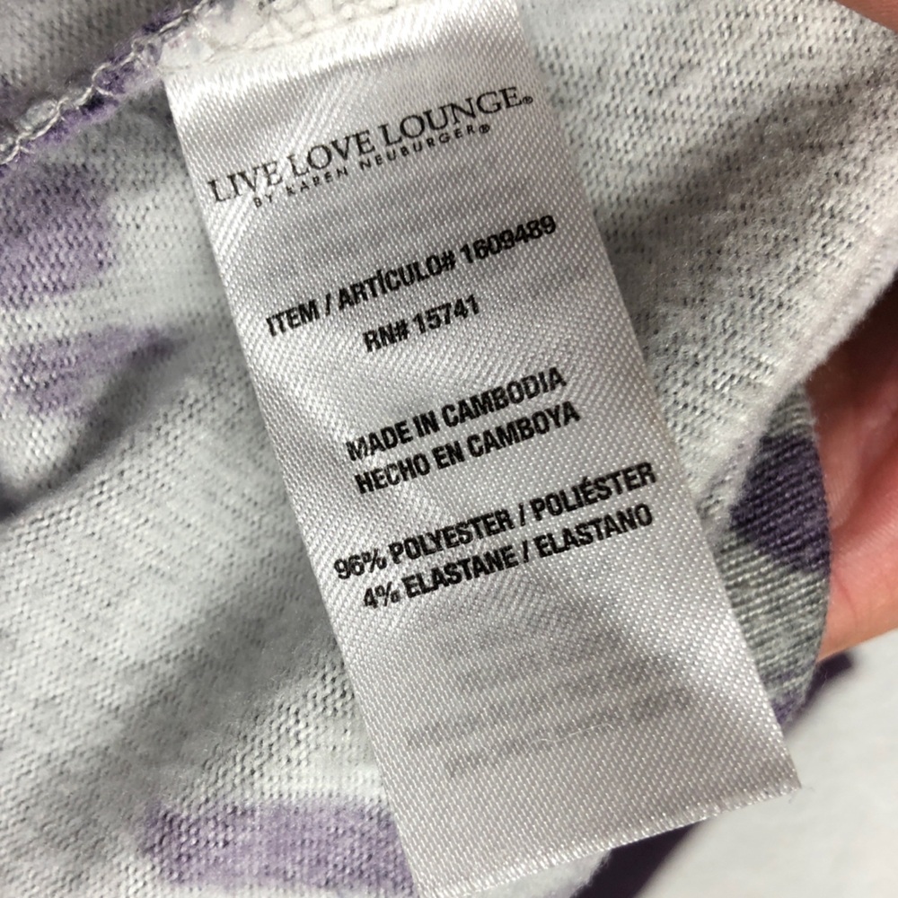 Karen Neuburger Gray & Purple Floral 3pc Lounge Pajama Set XL - Picture 8 of 12